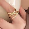 PANJBJ 925 Sterling Silver Geometry Ring for Women Line Crossing Design Minimalism Versatile Punk Jewelry Gift Dropshipping