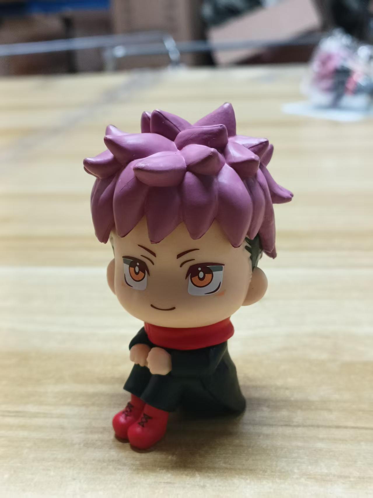 5 Schattige Anime Jujutsu Koningin Karakters Itadori Yuji Gojo Satori Fushiguro Megumi Kugisaki Kawaii Speelgoedauto Decoratie Pvc Model Cadeau