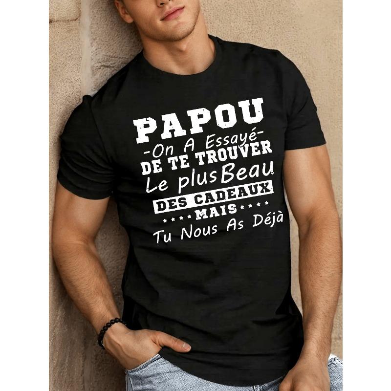 

European Size Fun French Men s Short Sleeve T-shirt Summer T-shirt Top 4XL чорний