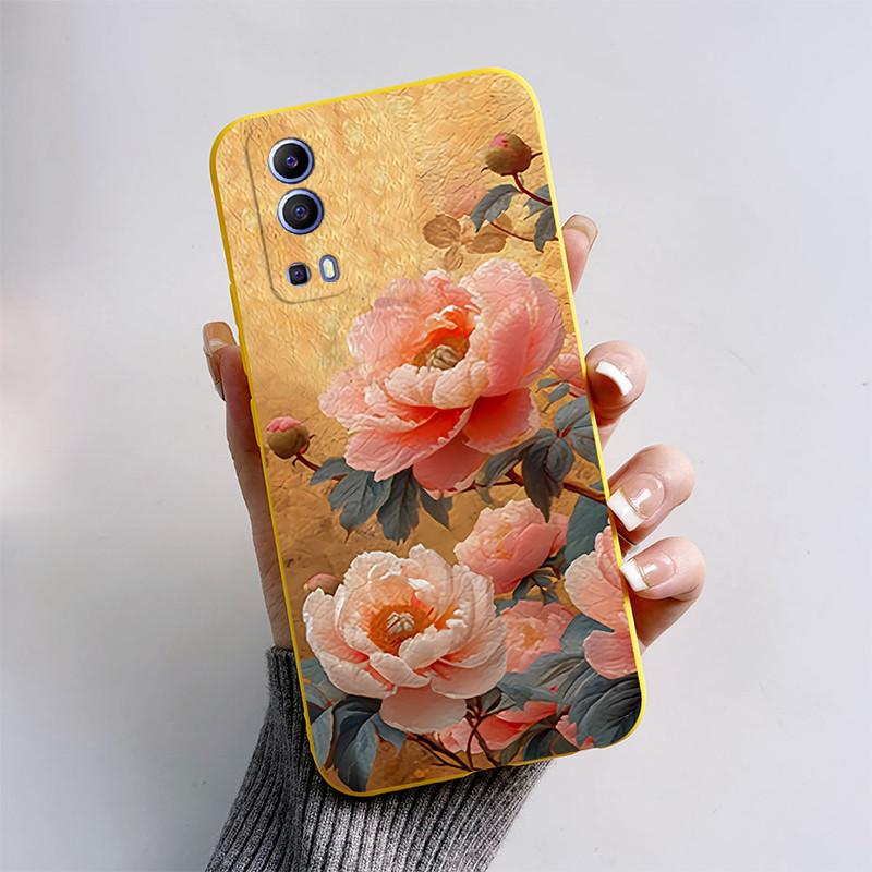 For Vivo Y72 5G Y52 5G Y75s 5G Phone Mask Back Cover 2024 Fashion Butterfly Astronaut Coque Capas For Vivo V2041 2053 Soft Case