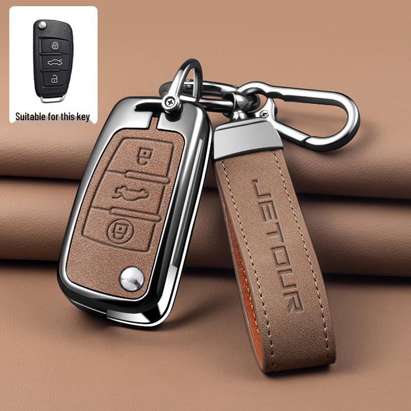 Jetour X70M Folding Key Cover (2019-2022) - 1.5T Model High-Grade Key Fob Case with Metal Shell Buckle (2021)