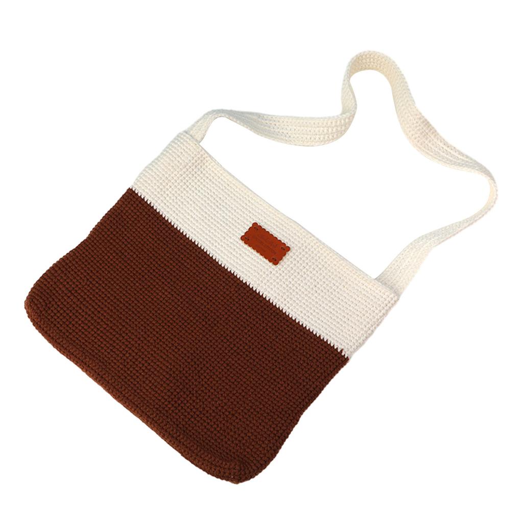 DIY Crochet Shoulder Bag Kits for Beginners DIY Crochet Starter with Yarn Crochet Hook Sewing Needle and Instruction