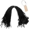 Polyester-Kordel für Anhängeetiketten 100 Stück, Schwarze Kordel 8''/20cm, Etiketten mit Druckknopfverschluss, Hängeetiketten für Produkte