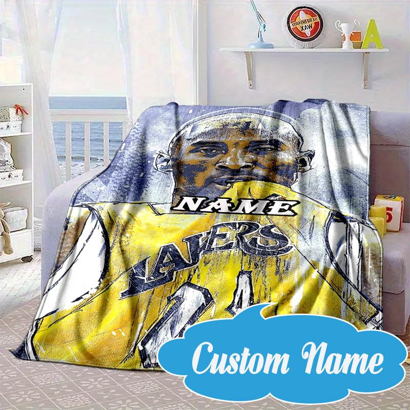 Custom Name Kobe Bryant's Legacy Numbers Blanket Bed Sofa Blanket Flannel Blanket for Camping, Hiking, Picnic Essentials,gift for Fan Family