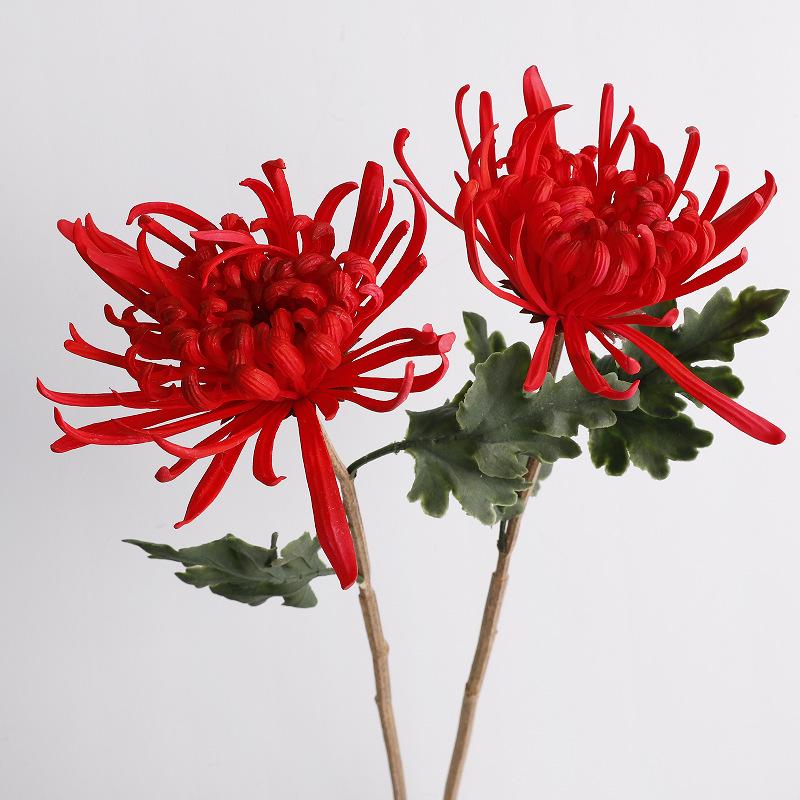 Realistic PU Chrysanthemum Artificial Flower for Wedding and Home Decor