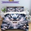 3pcs Electric Storm Dragon Pattern Bedding Three-Piece Set (1 Cover + 2 Pillowcases, No Fillings), This Printed Bedding Set Is