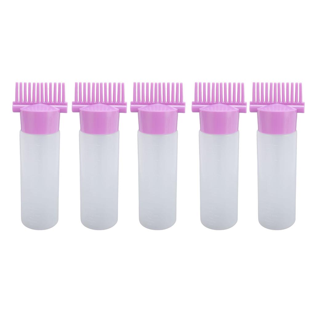 5pcs Root Comb Applicator Bottle Hair Dye Oil Applicator Bottle Applicator Brush with Graduated Scal