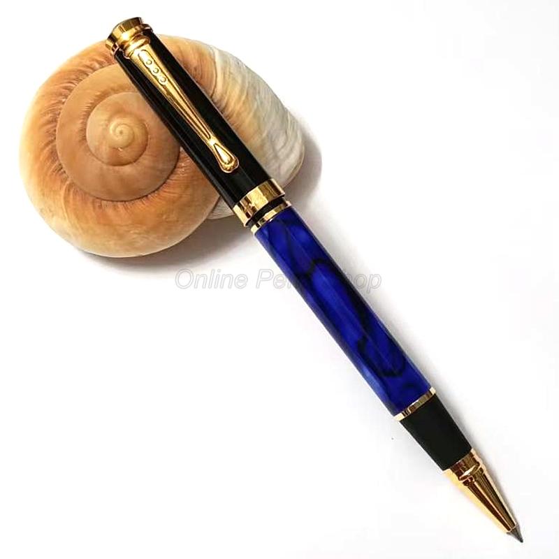 Jinhao 500 Классическая синяя металлическая шариковая ручка с золотой отделкой JR987