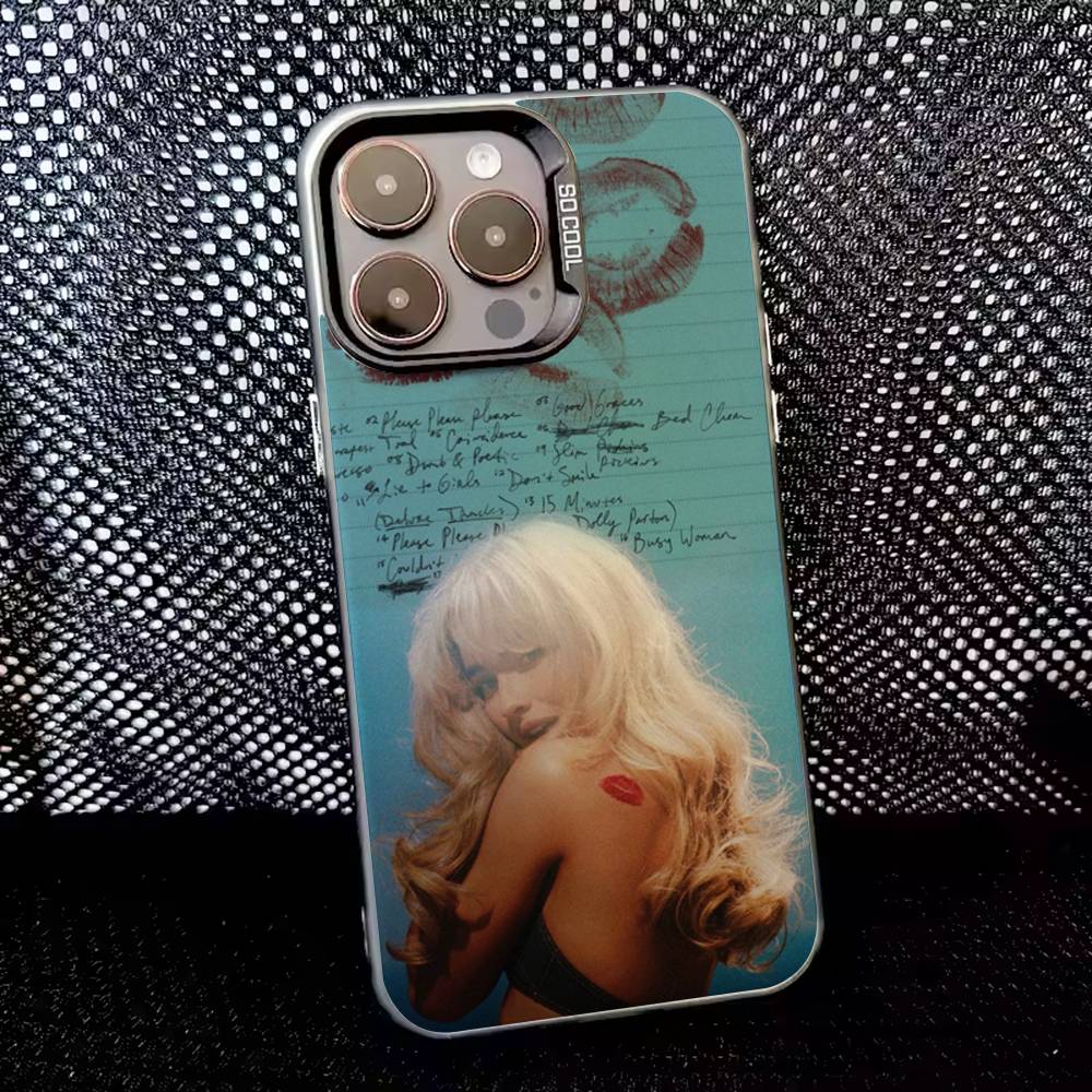Sabrina Carpenter Short n Sweet Phone Case For iPhone 16,15,14,13,12,11,8,7,Pro,Max,Plus,Mini,XS,SE Anti Fall Black Matte Hard