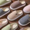 2025 new cotton slippers winter home thick bottom household cute thick bottom Korean warm fluffy slippers