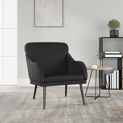 Armchair, Black, 63X76X80 Cm, Upholstered with Faux Leather