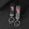 Carbon fiber Car Keychain Key Ring Metal Leather For Toyota GR Sport Gazoo Racing Yaris 86 Corolla Hilux Supra C-HR Accessories
