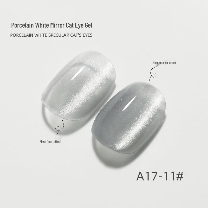 Universal Crystal Cat Eye UV/LED Nail Gel 2024 - Porcelain White Mirror Finish Manicure Set