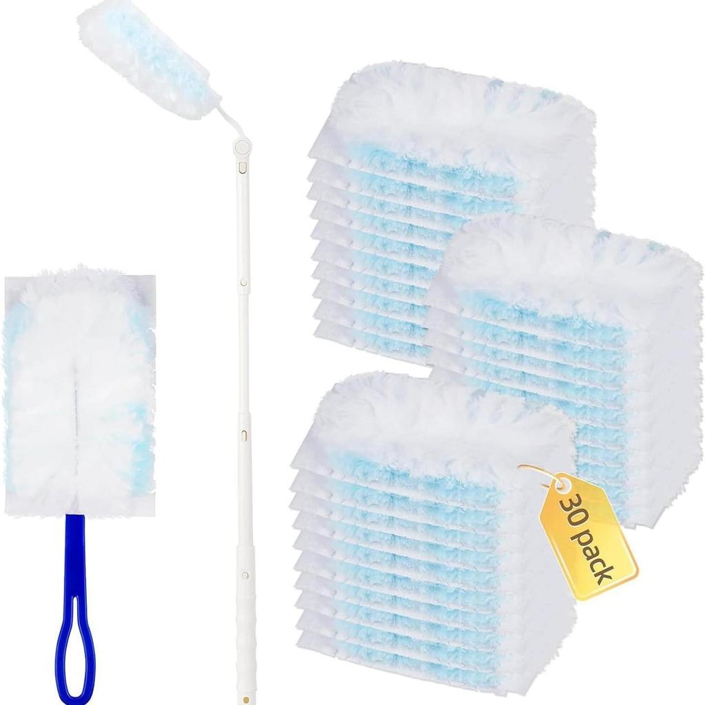 Electrostatic Fluffy Fiber Duster Set for Household and Kitchen