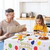 kathson Rectangle Tablecloth with Colorful Balloons Pattern,Plastic Birthday Disposable Tablecloth Plastic Table Cloths Table Cover for