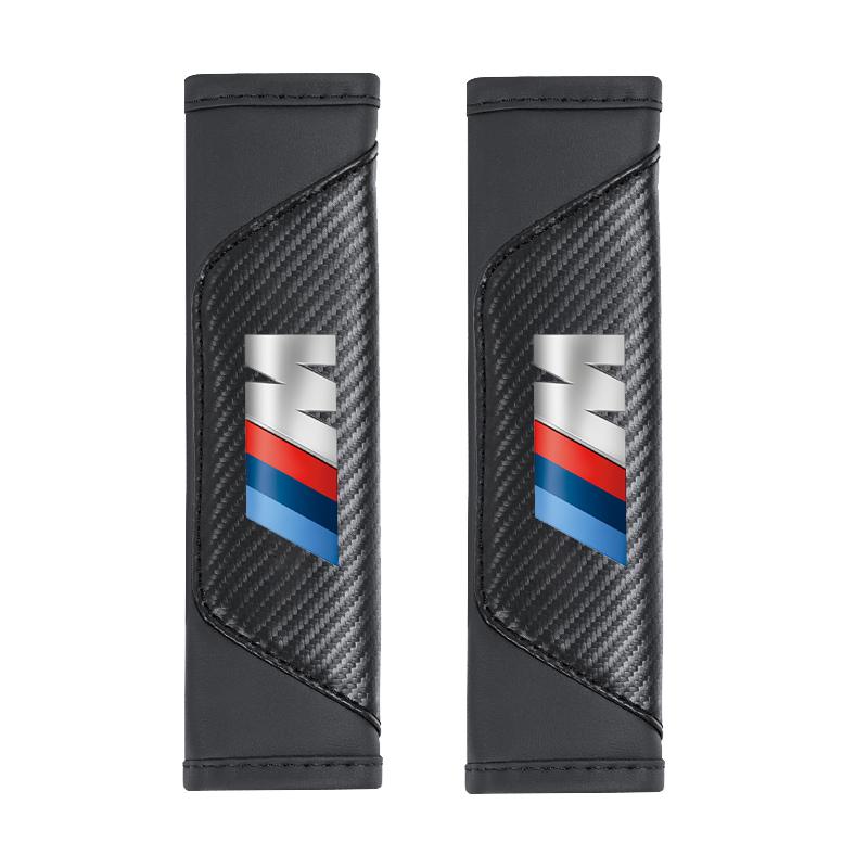 2xCar Seat Belt Shoulder Cushion Protective Cover Keychain Accessories For BMW X1 X2 X3 X5 X4 X6 X7 iX3 F20 F10 F07 E70 E46 E90 ZCHJ4