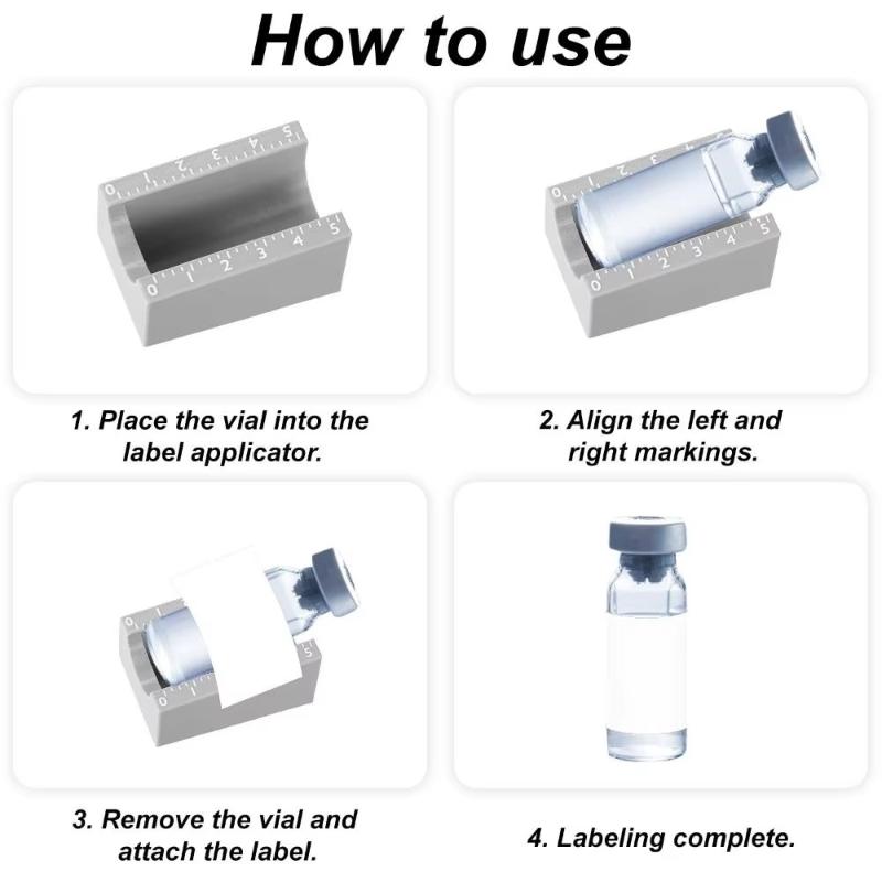 Adjustable Vial Label Applicator Precise Time-Saving Sticker Alignment Tool Fits 3/5ml Vials for Gift Packing DIY Craft