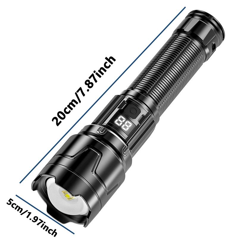 Ultra Bright Rechargeable LED Flashlight, Zoom, Compact and Portable, Suitable for Camping, Hiking, and Emergency Situations
