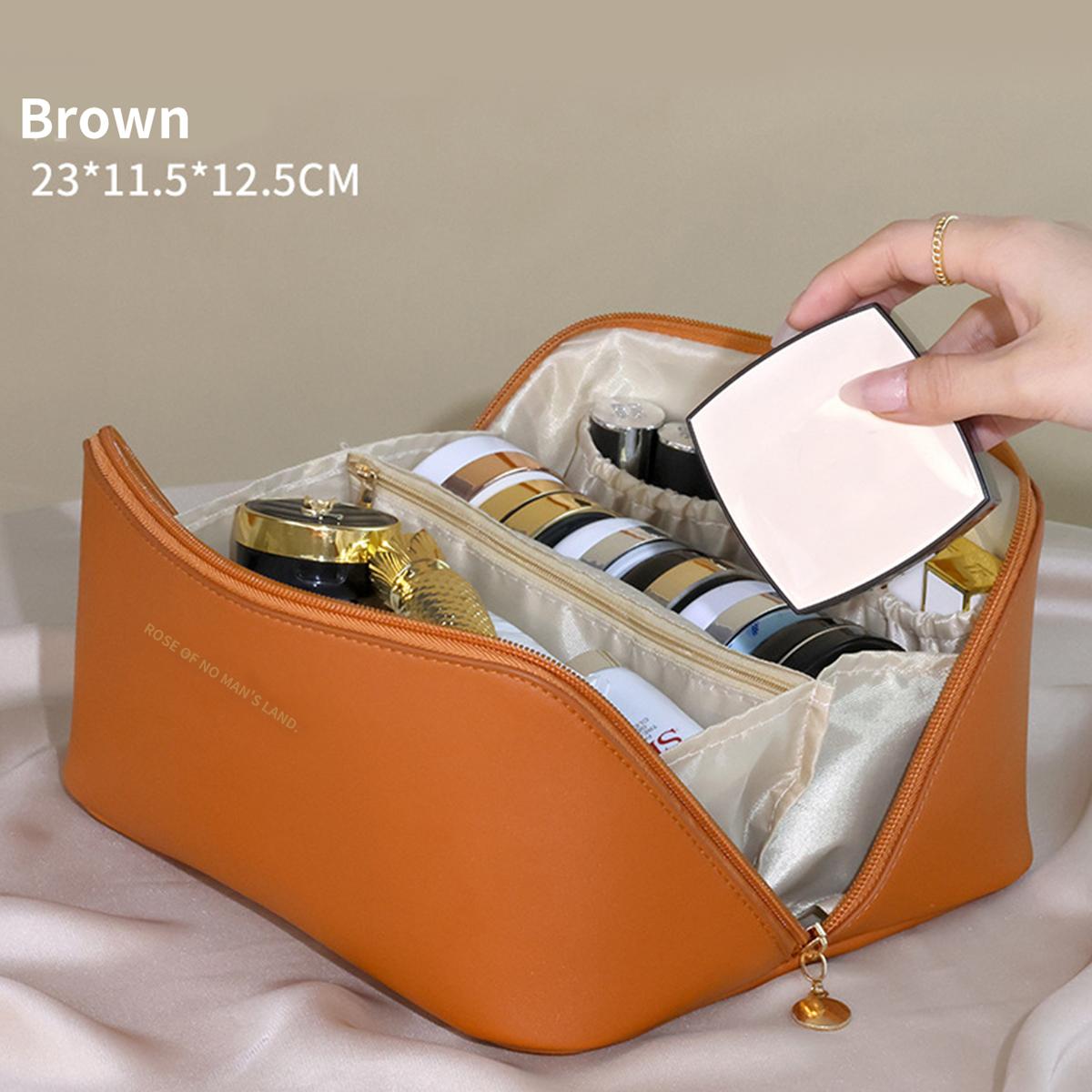 

1Pcs Organ Pillow Makeup Bag Travel Portable Storage Bag Toiletry Bag High Appearance Level Simple Large Capacity Storage Bag коричневый