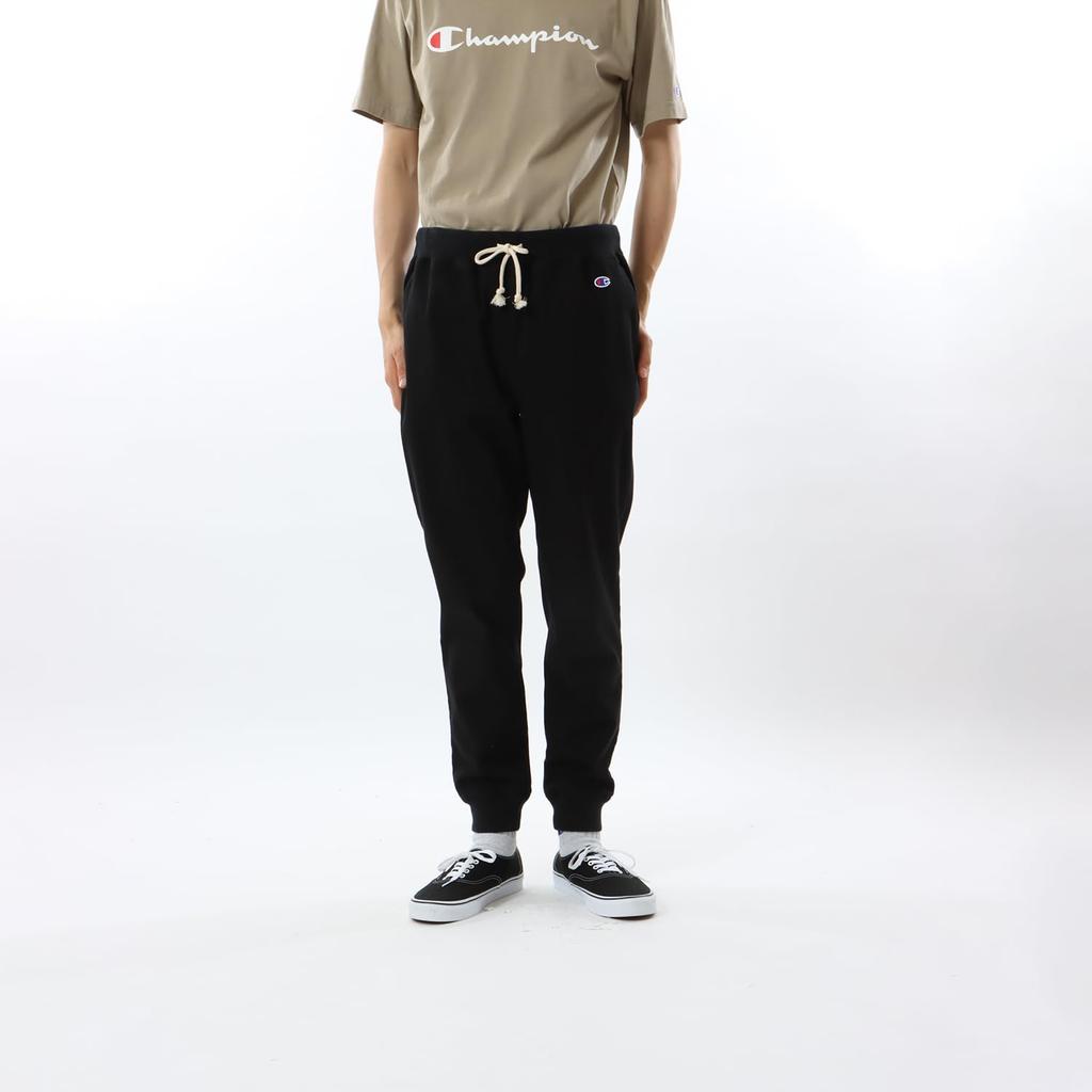 Bottoms COTTON USA One Point Logo Long Pants Basic Black [Champion] C3-Z212 Men's