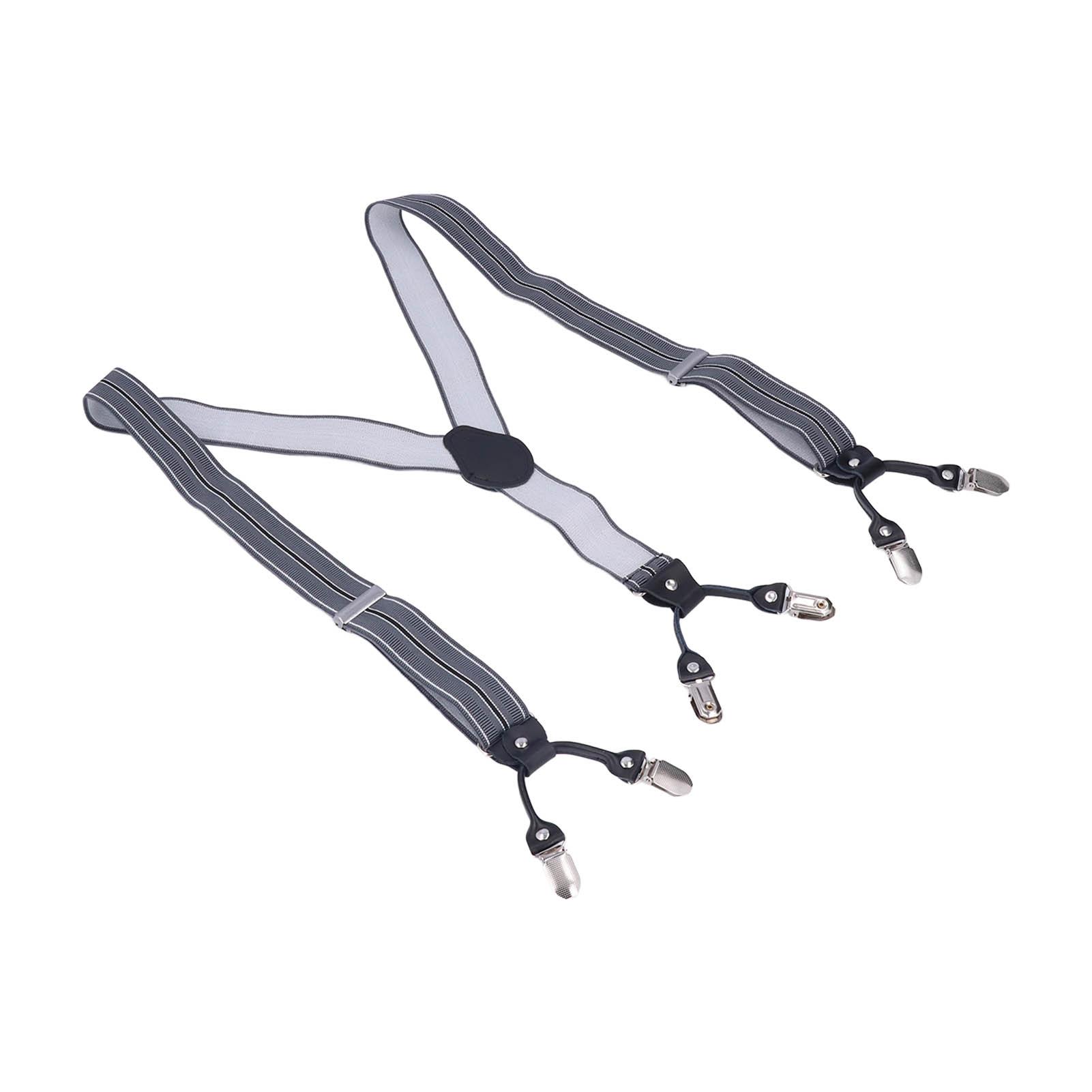 

Подтяжки синие полосатые высокоэластичные толстые регулируемые эластичные мужские подтяжки