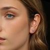 WOSTU Moissanite Mini Daisy Flower Clover Earrings 925 Silver Diamoind Cut Heart Round Wedding Studs Party Gift For Mom Daughter