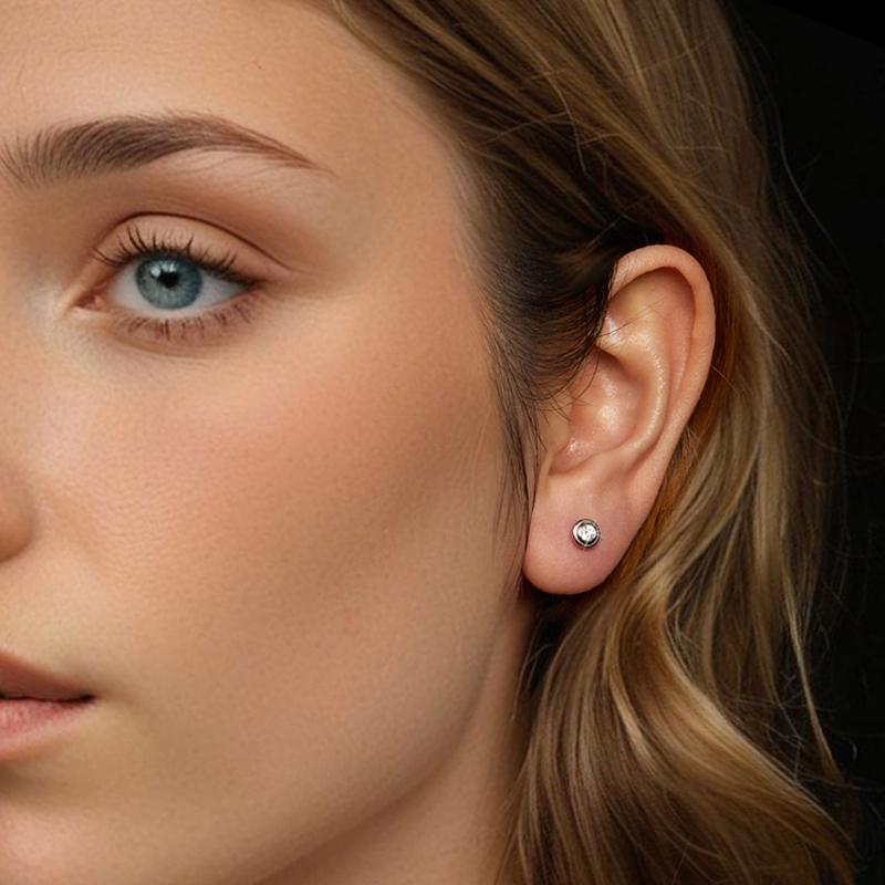 WOSTU Moissanite Mini Daisy Flower Clover Earrings 925 Silver Diamoind Cut Heart Round Wedding Studs Party Gift For Mom Daughter