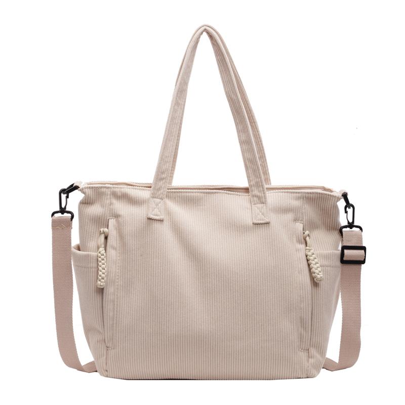 Torba typu tote z kordu, damska, dojazdowa, torba typu crossbody, duża pojemność, torba na ramię dla studentki
