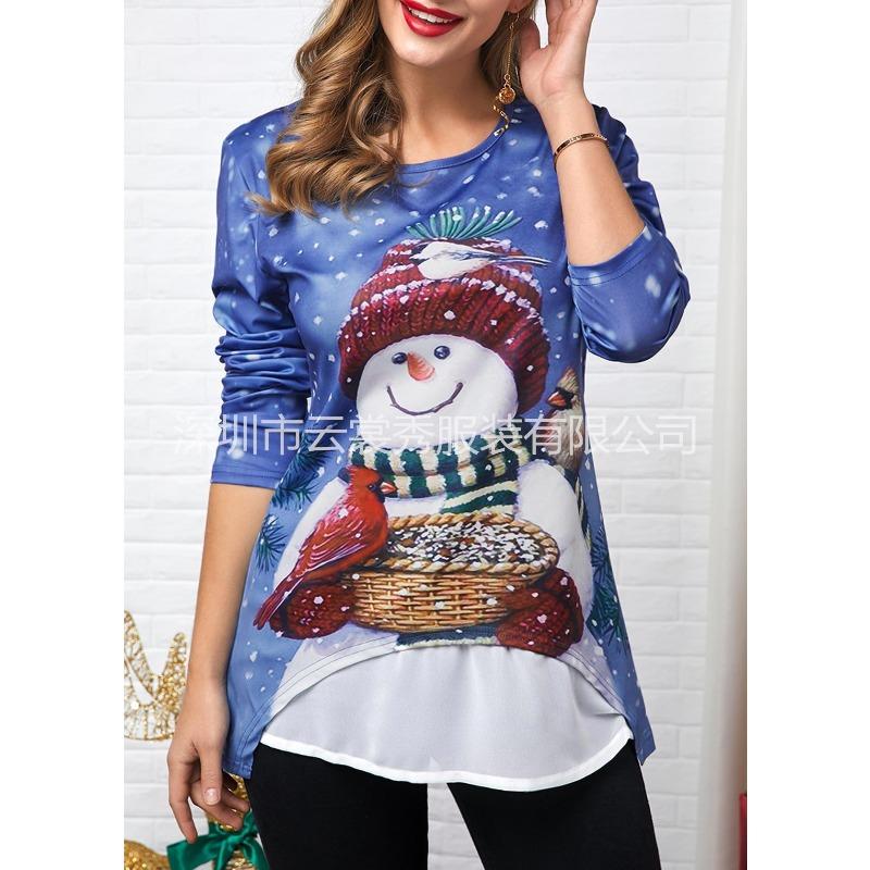 IHUASU Women's Fashion Casual Long Sleeve O-Neck Blouses & Shirts