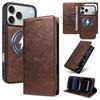 iPhone 18 Pro Max Magnetic Leather Case with Imitation Cowhide Texture and Flip Card Holder