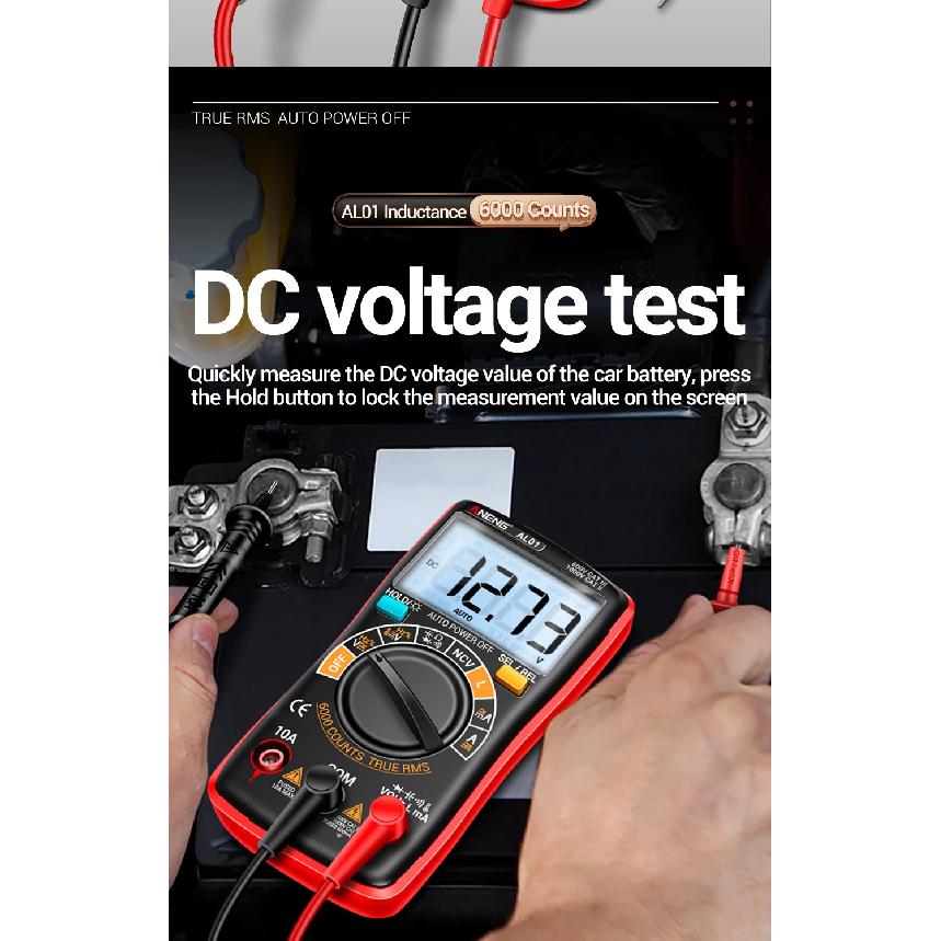 Coil Inductance Multimeter Duty Cycle Hz Tester ANENG AL01 6000 Counts NCV Temperature Meter True-RMS Voltage Pro Tester Tools