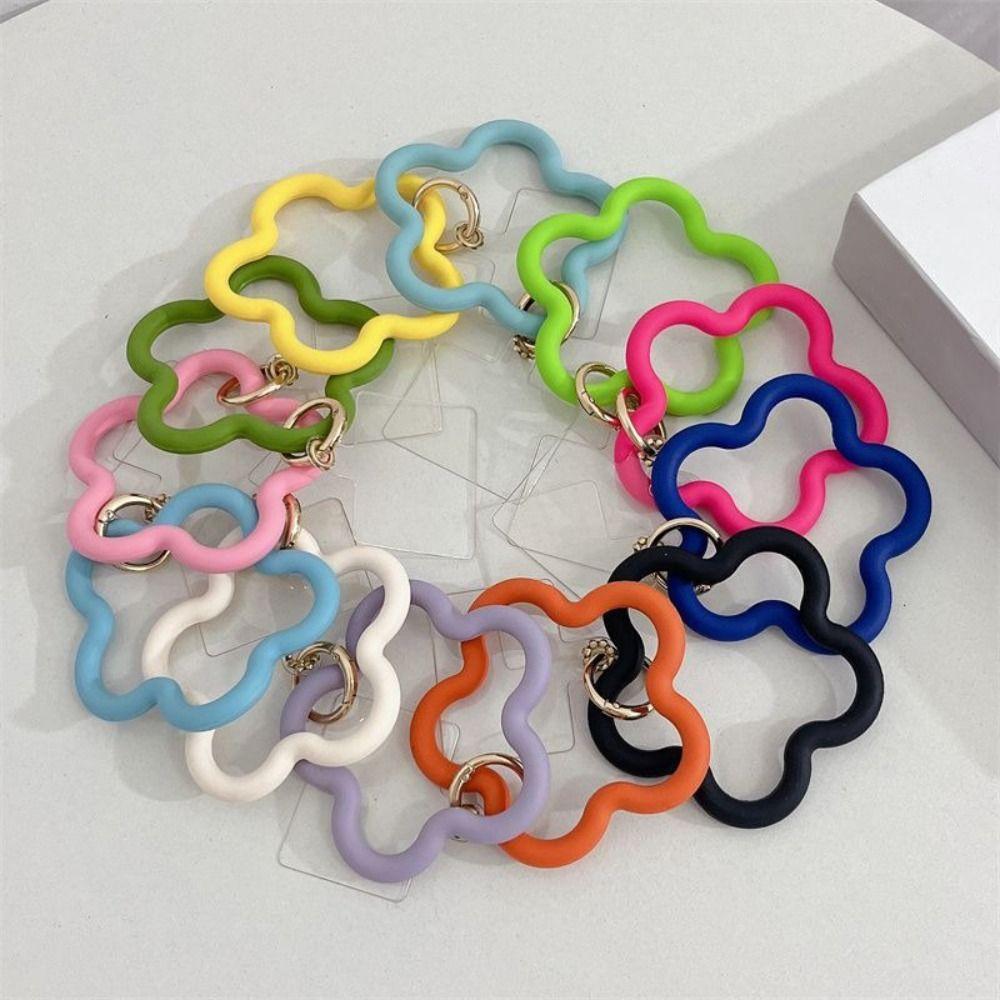 

Colorful Mobile Phone Wristband Buckle Silicone Phone Lanyard for Girls Lady фіолетовий
