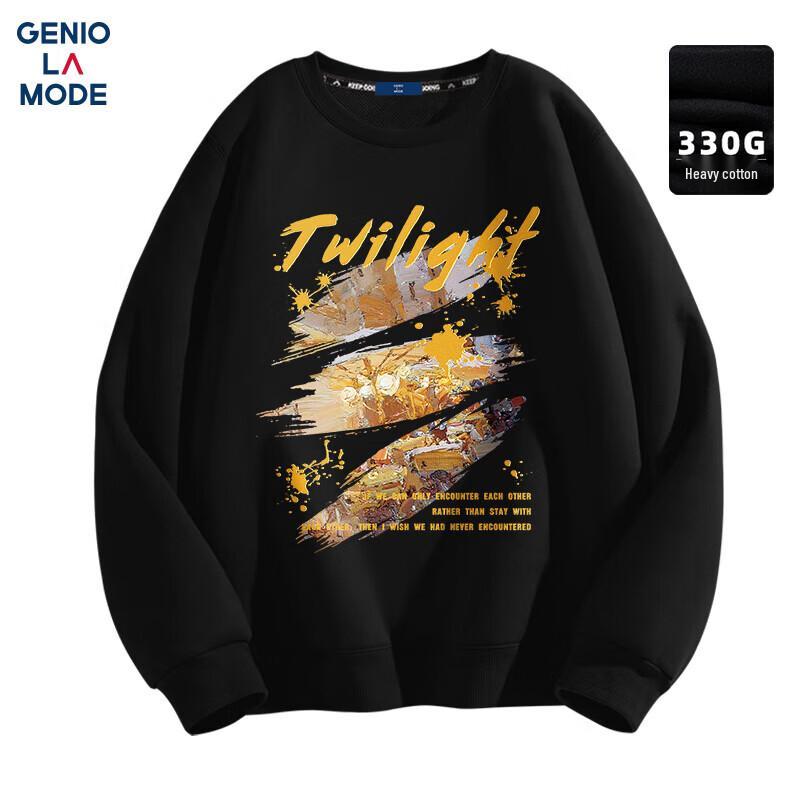 

GENIOLAMODE Men s Crew Neck Gradient Print Sweatshirt L
