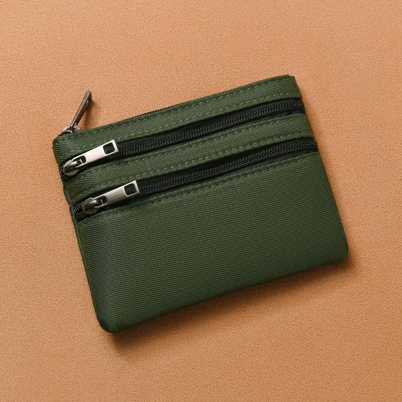 Wickeltasche Herren Damen Schlüsseltasche Dreischichtiger Reißverschluss Stoff-Aufbewahrungstasche Einfache Studenten Mini Canvas Geldbörse
