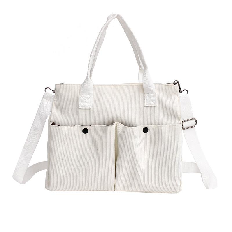 

Новая вельветовая сумка через плечо в ретро-стиле, женская простая повседневная сумка-мессенджер для студентов, для учебы, для поездок на работу, тренд белый