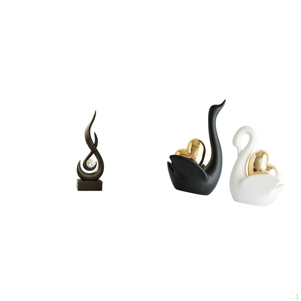 Abstract Statue Resin Flame Figurine Modern Art Sculpture Keepsake Ornament for Cabinet Living Room