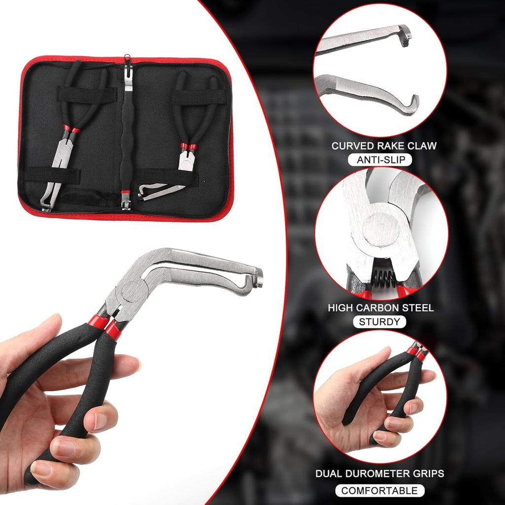 3-Piece Electrical Disconnect Pliers Set, 60 Degree Connector Separator, Car Fuel Line Breaking Tool