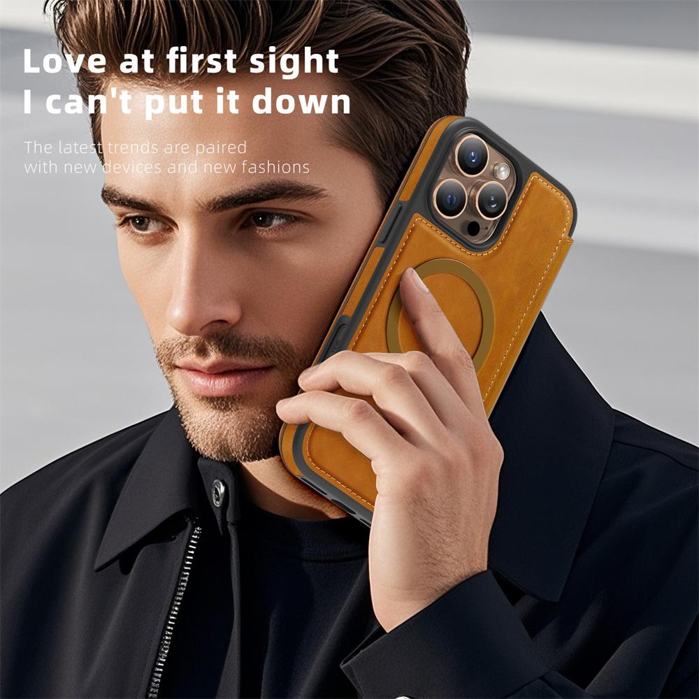 Magnetic Flip Leather Phone Case For iPhone Air 17 16E 15 16 Pro Max 14 13 12 11 Slot Card Wallet Magnet Bag Holder Back Cover