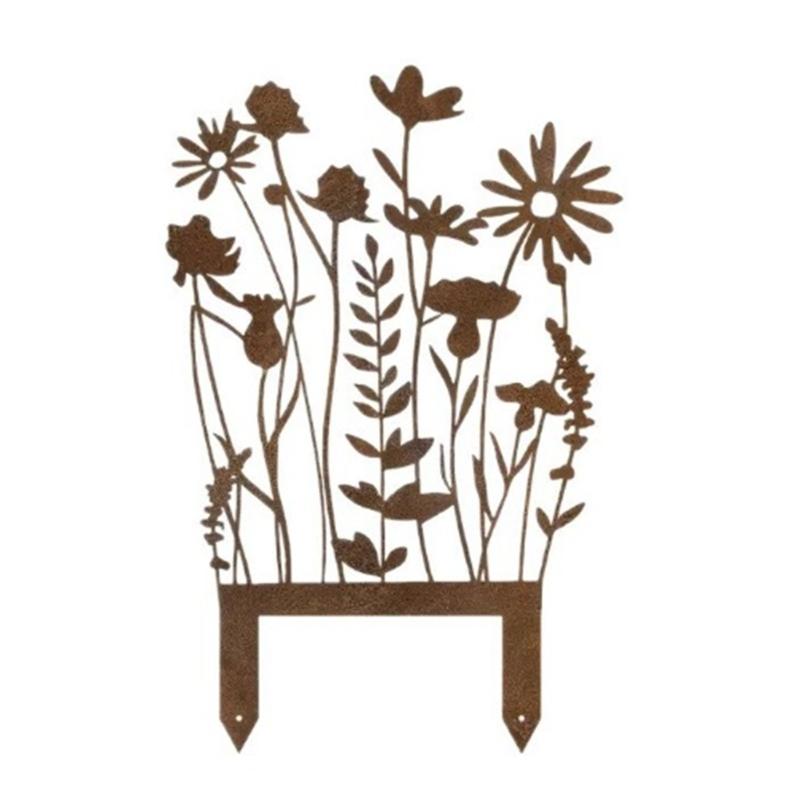 Iron Garden Stake Decorative Art Piece For Flower Arrangement Markers Easy Insertion