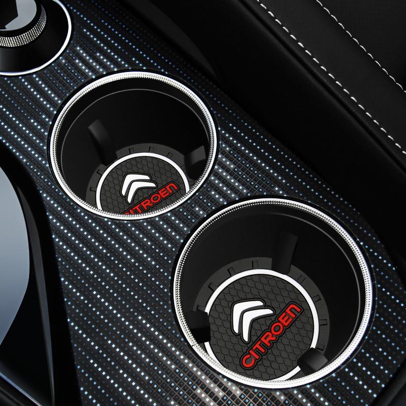 Car Coaster Water Cup Bottle Holder Anti-slip Pad Mat For Citroen C3 C5 AIRCROSS C5X C4 Cactus e-C4 X e-C3 Berlingo C-Elysee C1
