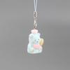 Cute Flocked 3D Resin Bear Keychain Sweet Creative Student Phone Chain Pendant Bag Accessory Phone Strap Gift