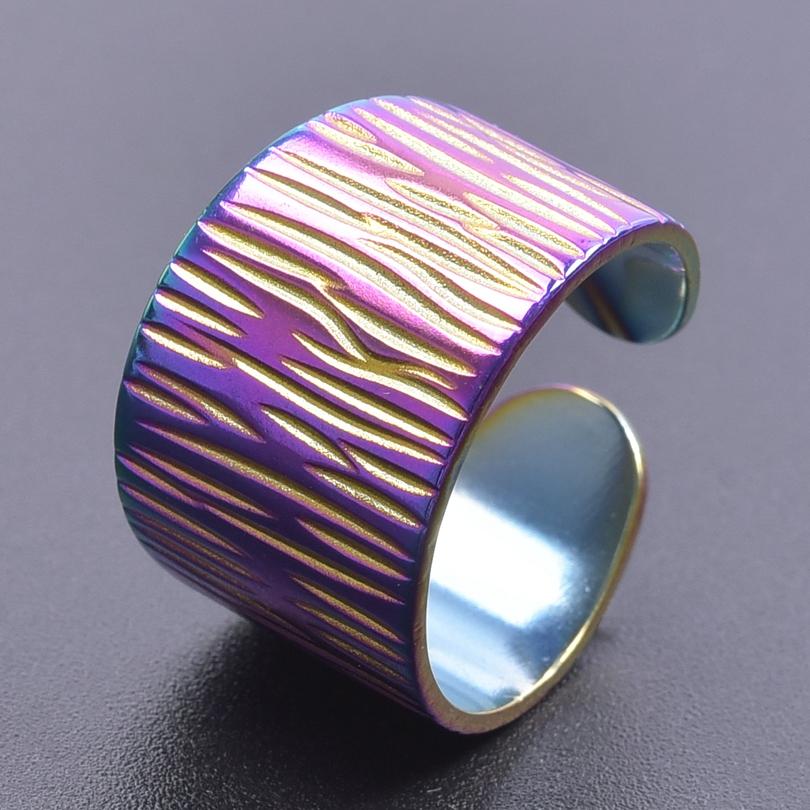 Chunky Unevenness Wide Ring Open Stainless Steel Rings For Women Men Accessories Indian Jewelry Vintage Finger Bague Femme Gift