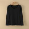 Women's Pure Cotton Long-Sleeve Thermal Sweater - Round Neck, Autumn/Winter Warm Top