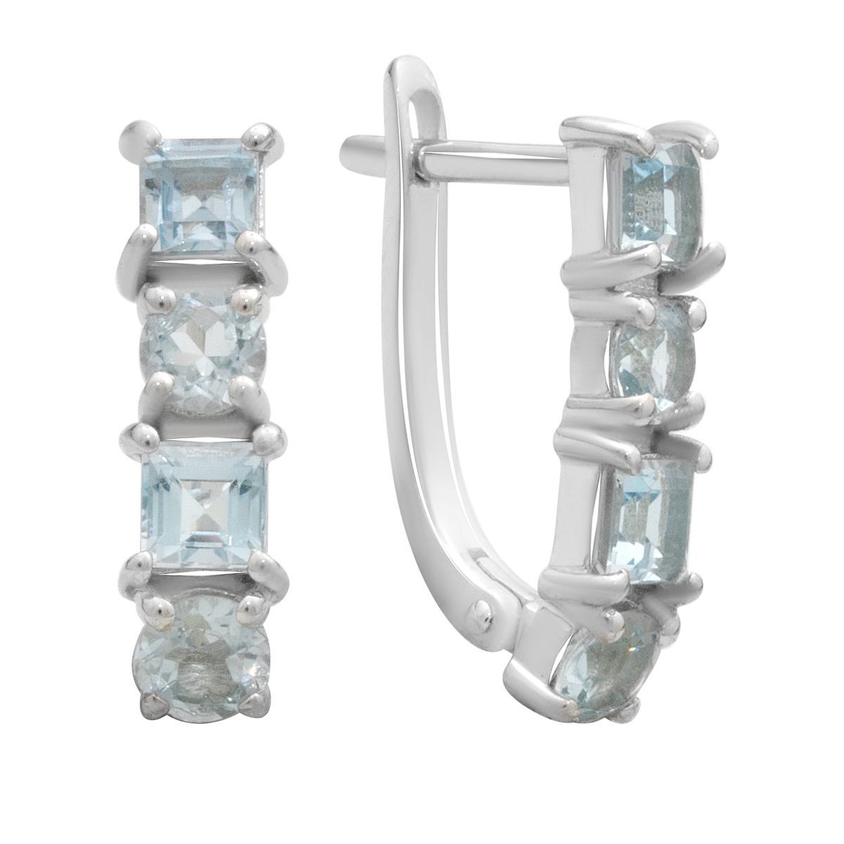 

Silver earrings with natural topaz 2.725ct (2179856) небо синє світло кольору