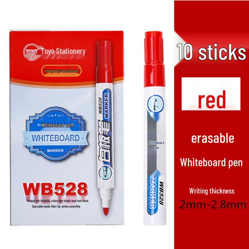 Toyo WB528 Colored Erasable Whiteboard Marker for Early Childhood Education, Water-Based & Washable.