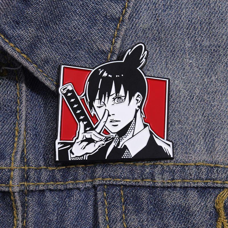 Chainsaw Man Peripheral Brooch ChainsawMan Manga Hayakawa Autumn Wind Pava Electric Times Character Badge Ornament Tide