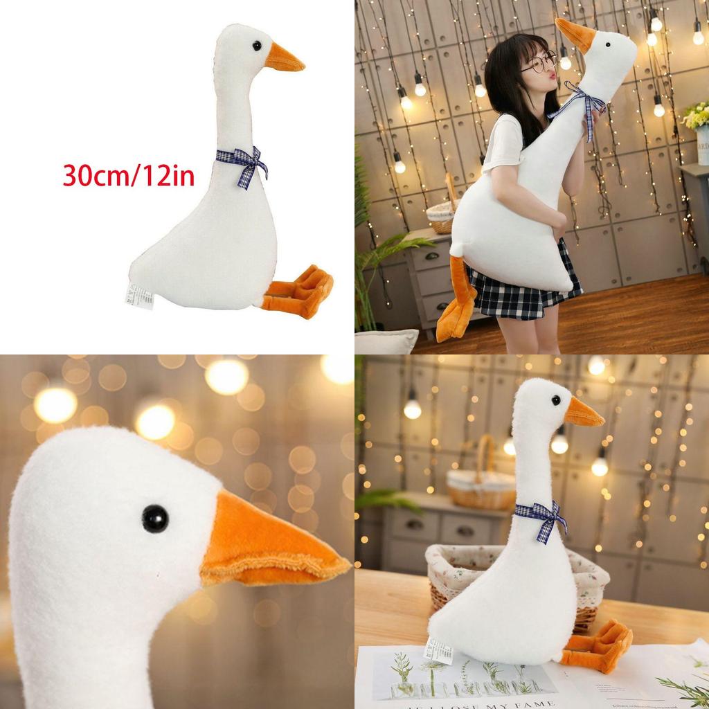 Weiche Weiße Gans Plüschpuppe Niedliches Schlafkissen Perfektes Lustiges Süßes Geschenk Für Freunde