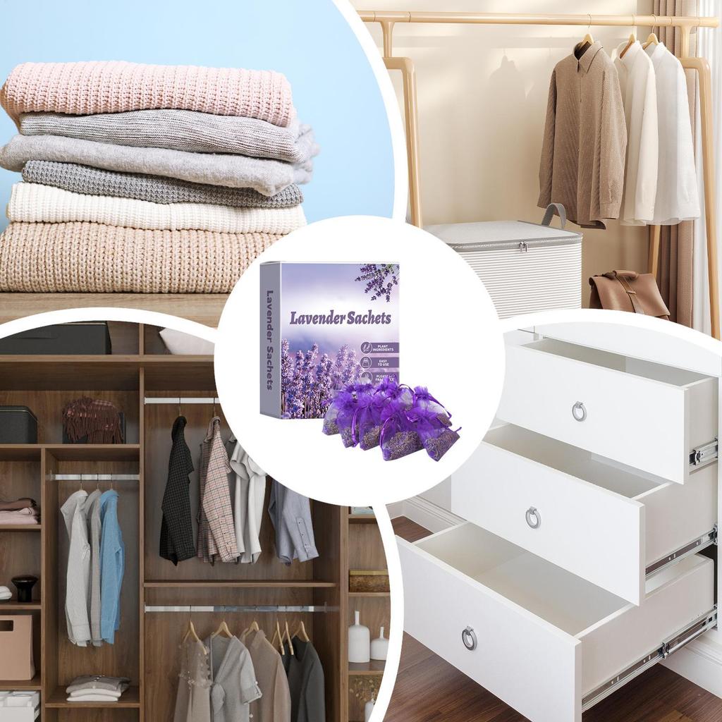 10 Stück Leere Beutelbeutel Blumendruck Lavendelduft Duftbeutelbeutel zur Aufbewahrung trockener Blumen Duft Lavendel