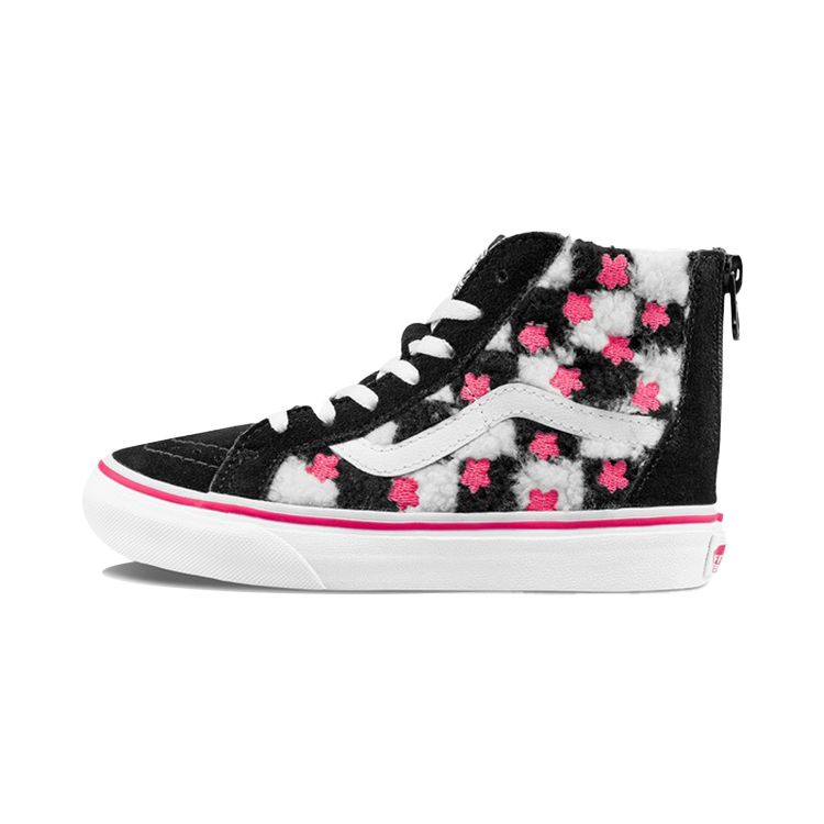 

Vans Sk8 Плюшевые Вышивка Сакура Повседневные Прочные Легкие Высокие Детские Кеды для Скейтбординга Детские Кроссовки Черно-белые VN000W9W8CE 34