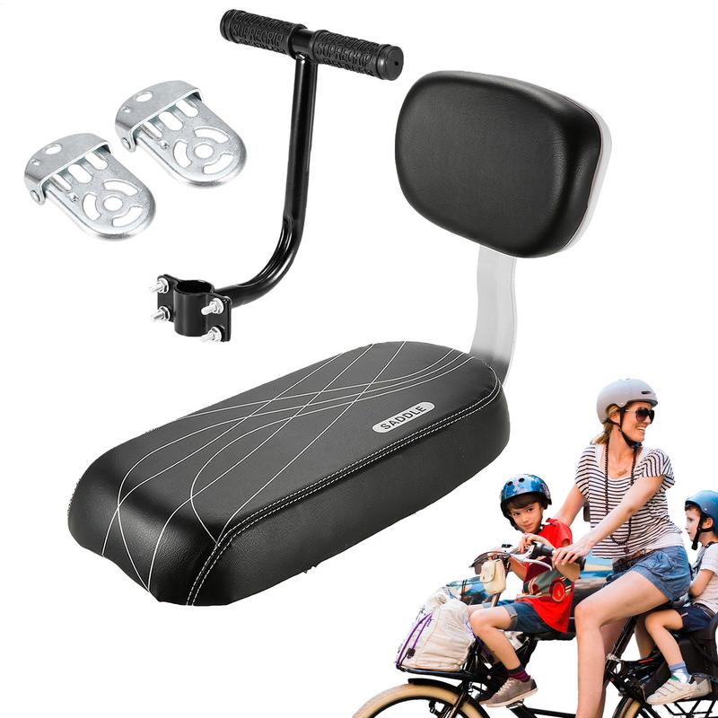 Bicycle Back Seat Bike Water Resistant PU Leather Soft Cushion Rear Rack Seat Children Seat With Back Rest Bicycle Accessories
